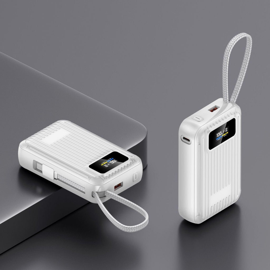 Chargeur portable compact — capacité de 10000mAh, écran LCD, charge rapide USB