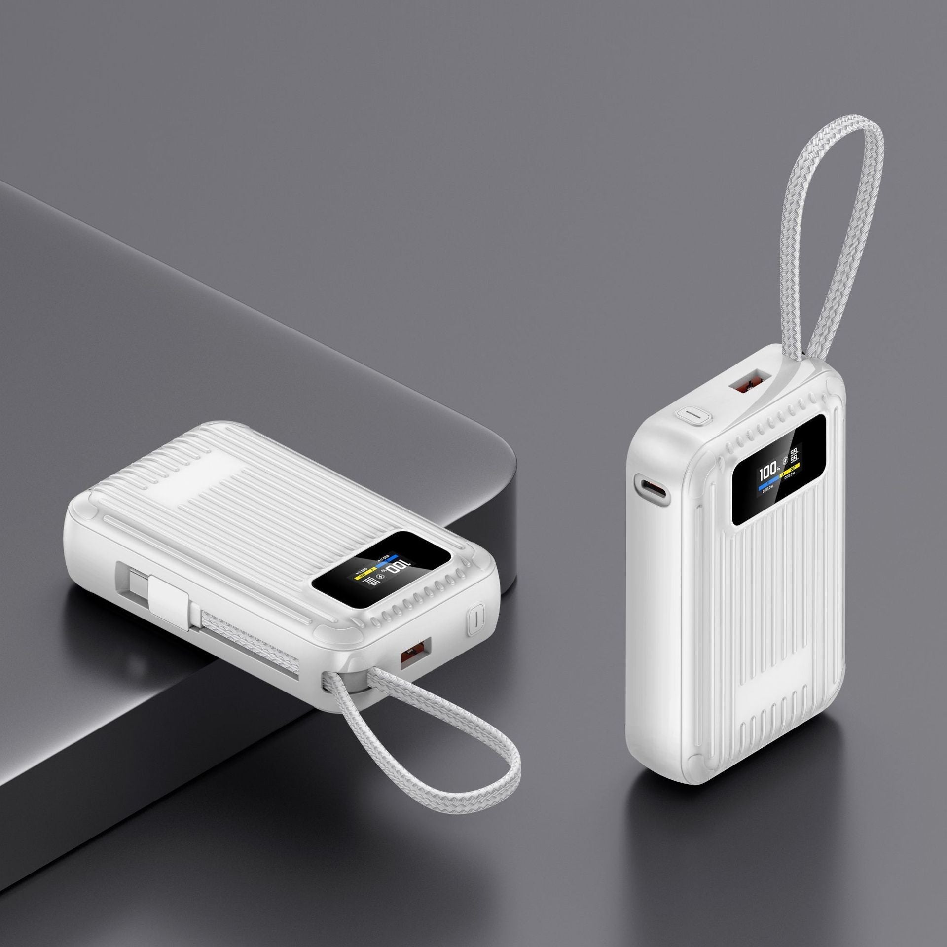 Chargeur portable compact — capacité de 10000mAh, écran LCD, charge rapide USB
