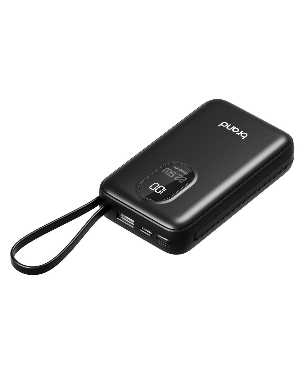 Portable Power Bank — Digital Display, Smart Charging, iPhone Samsung Android Compatible