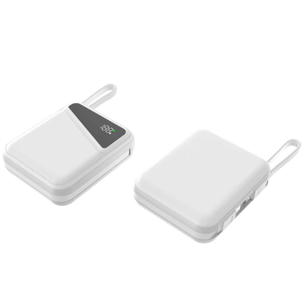 Kompakt powerbank — slankt, bærbart design, LED-display og hurtigladeport