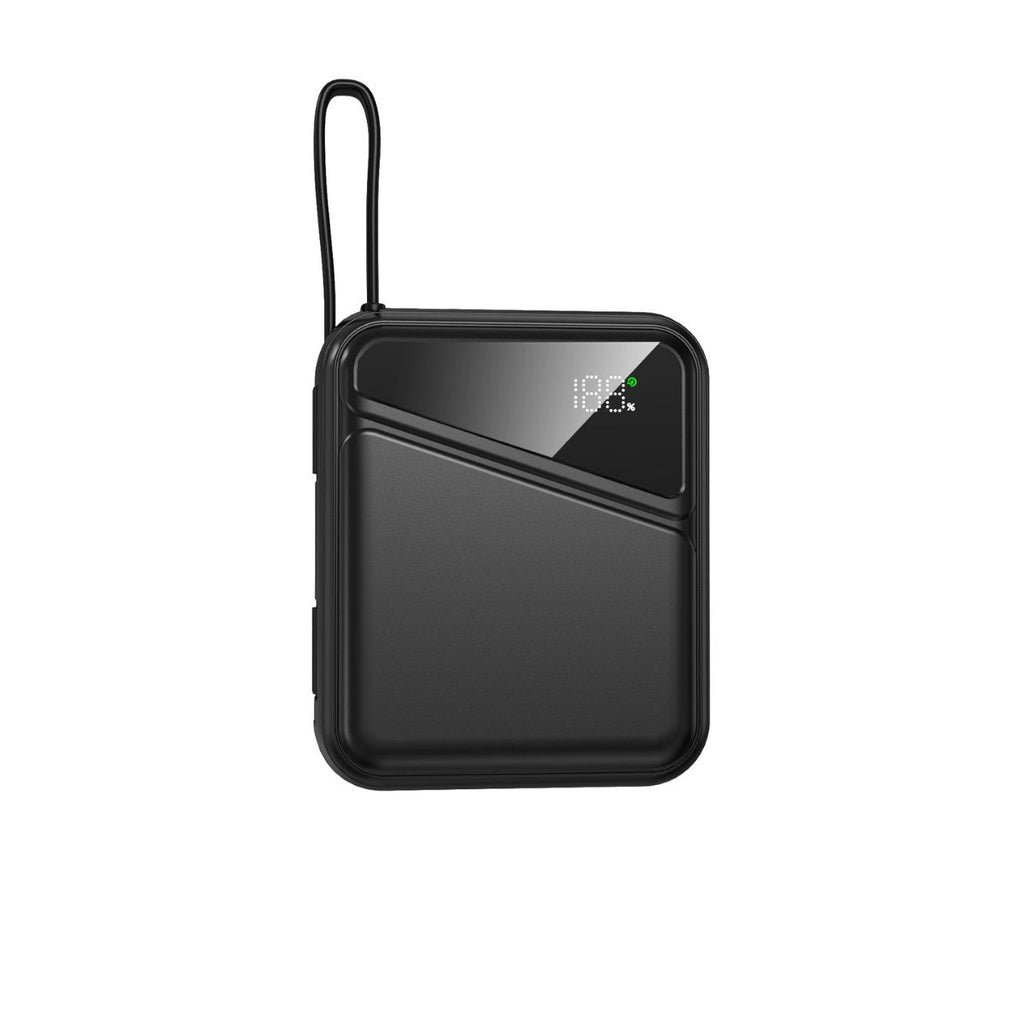Kompakt powerbank — slankt, bærbart design, LED-display og hurtigladeport