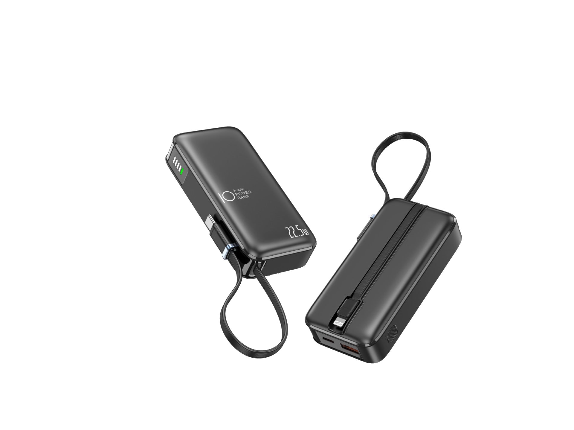 Portable Power Bank — LED Screen, USB-C Fast Charging