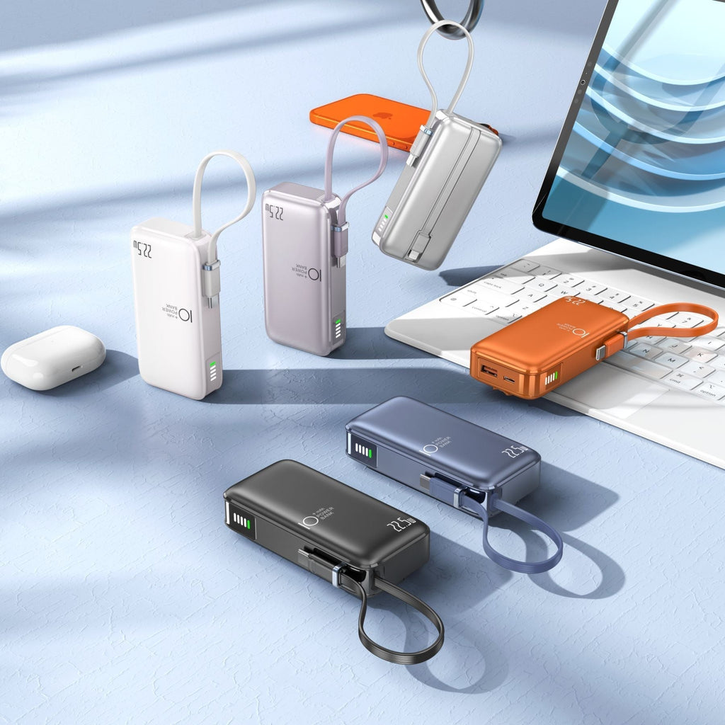 Portable Power Bank — LED Screen, USB-C Fast Charging