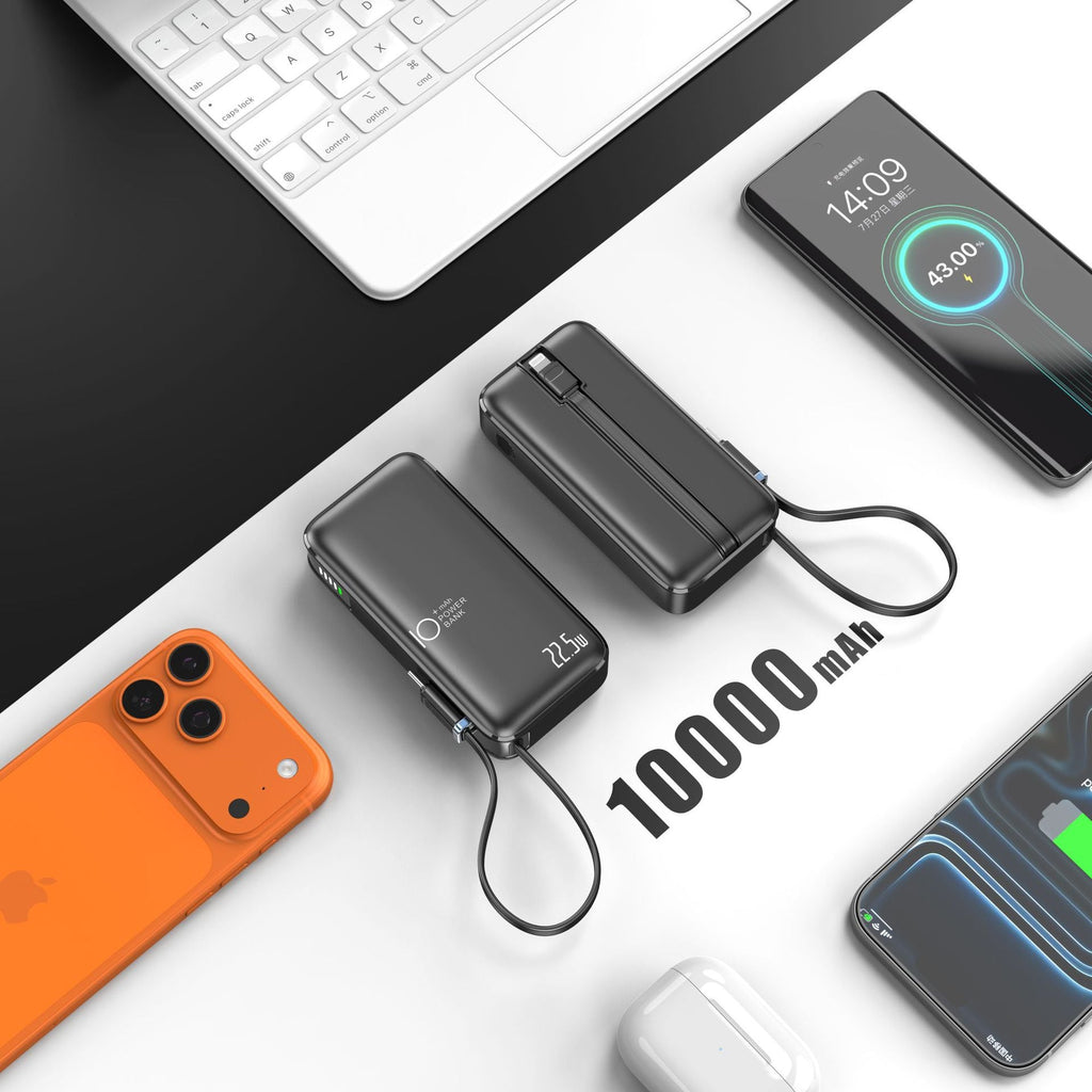 Portable Power Bank — LED Screen, USB-C Fast Charging