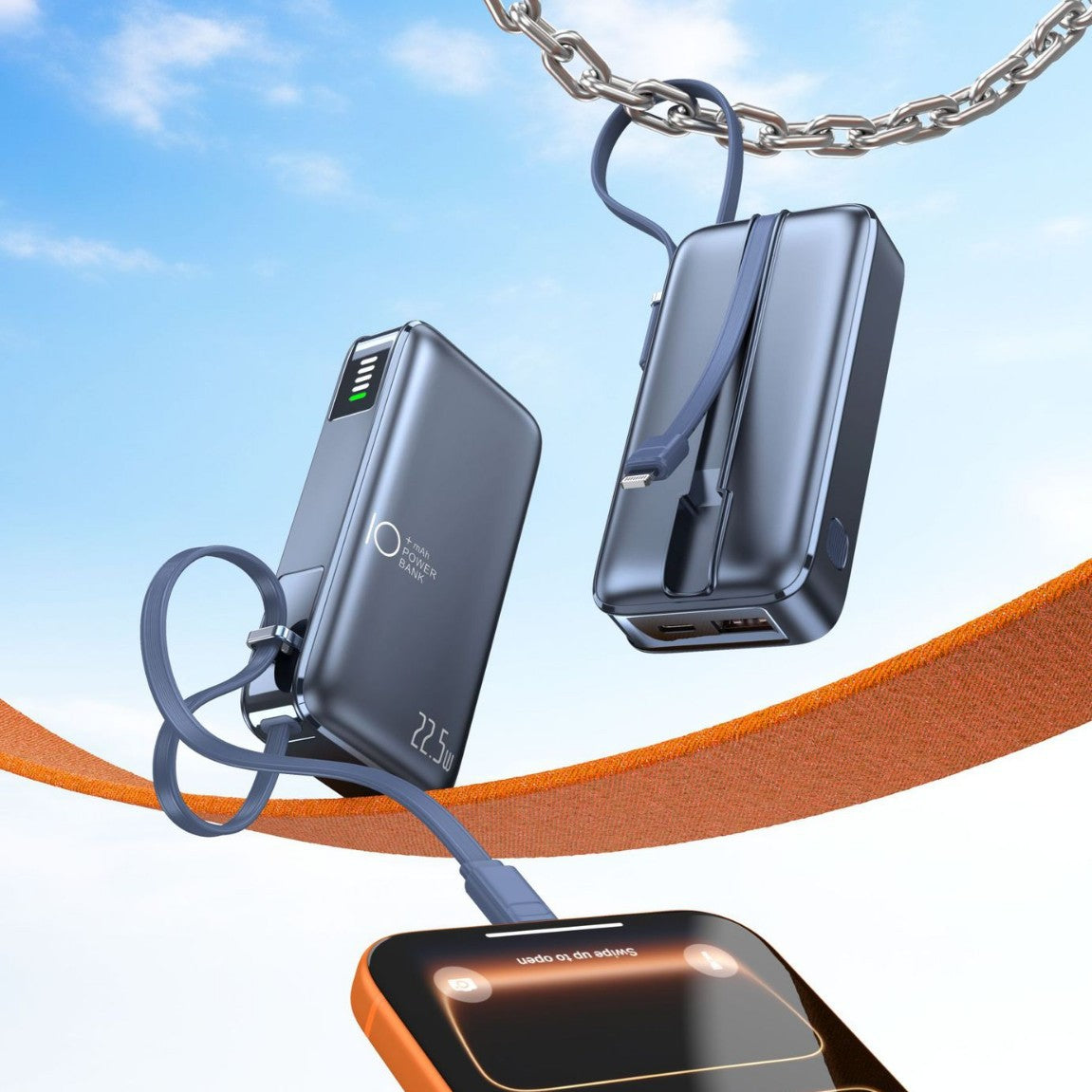 Portable Power Bank — LED Screen, USB-C Fast Charging