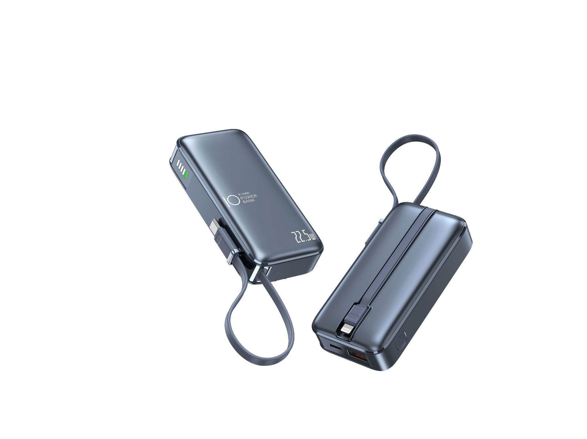 Portable Power Bank — LED Screen, USB-C Fast Charging