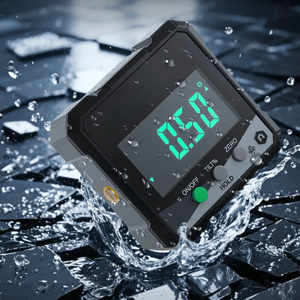 Přesná laserová vodováha - magnetický držák, integrovaný LCD displej, přesná kalibrace úhlu