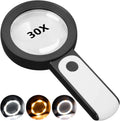 30X håndholdt lupe — 85 mm linse, LED-belysning