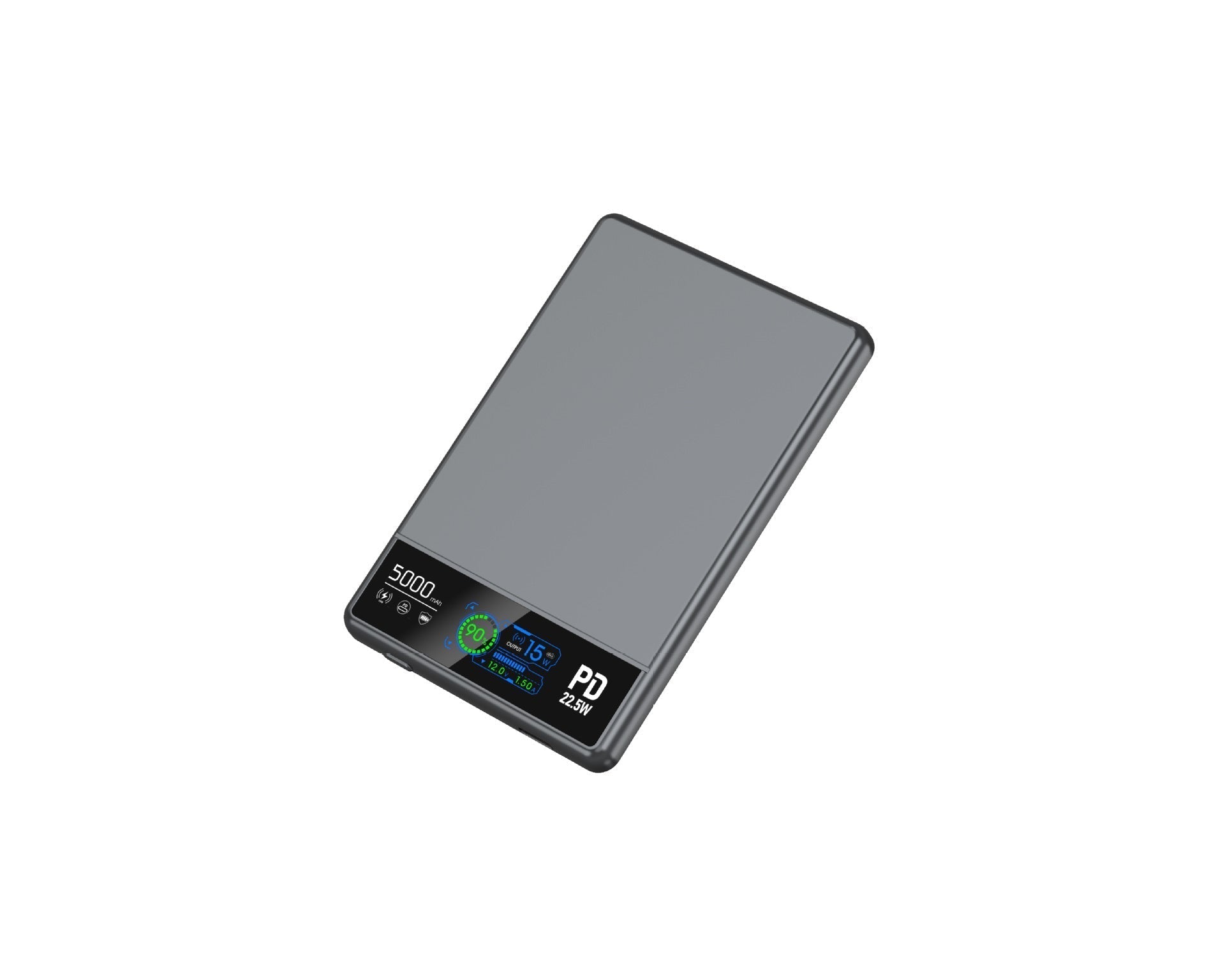 Baterie externă Precision de 5000 mAh — afișaj LED, încărcare rapidă, design portabil
