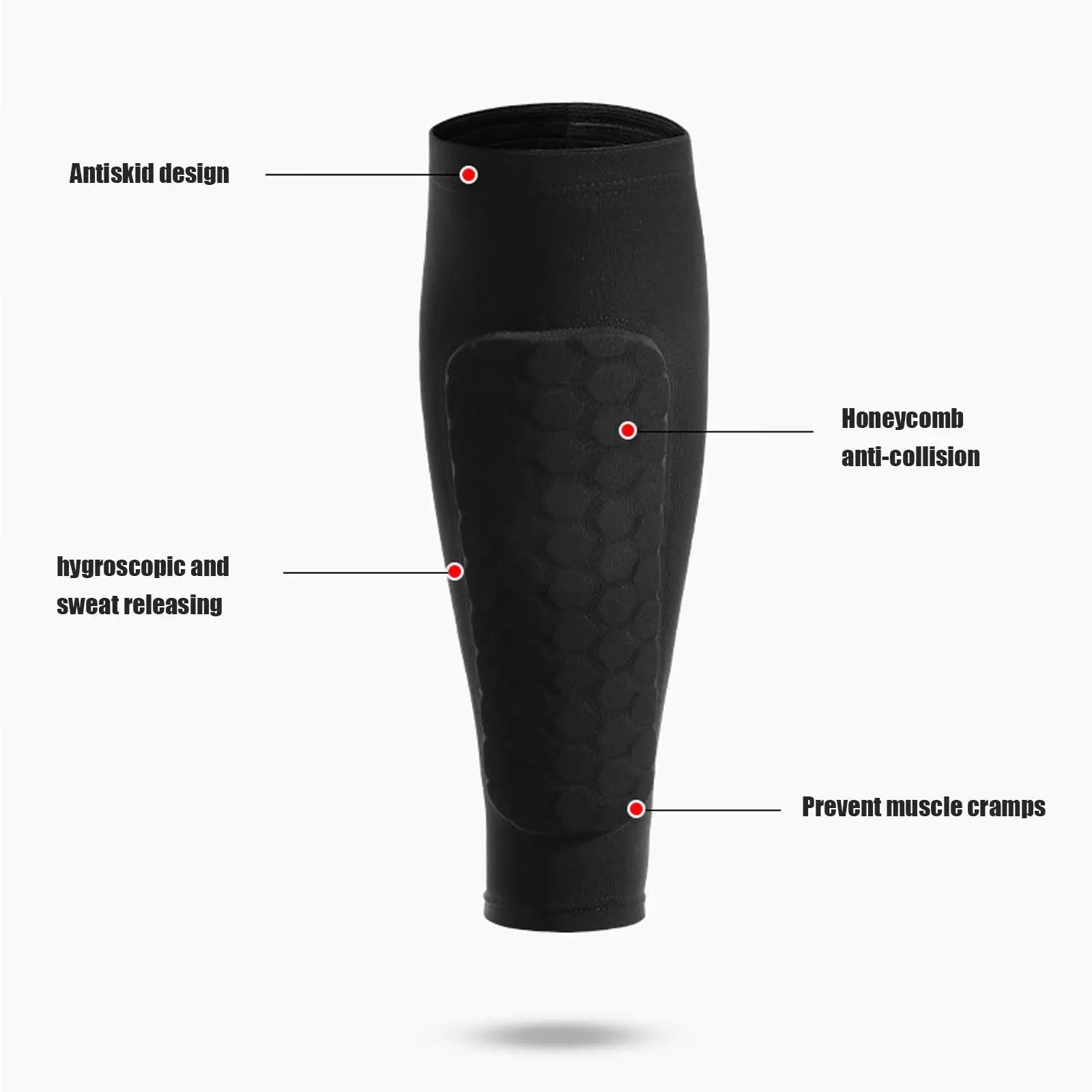 Fodboldskinnebenbeskyttere – bikubedesign, elastiske kompressionsærmer