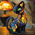 LED-skrivebordslampe med hvalpekunst — blændfri belysning og hyggeligt design i resin
