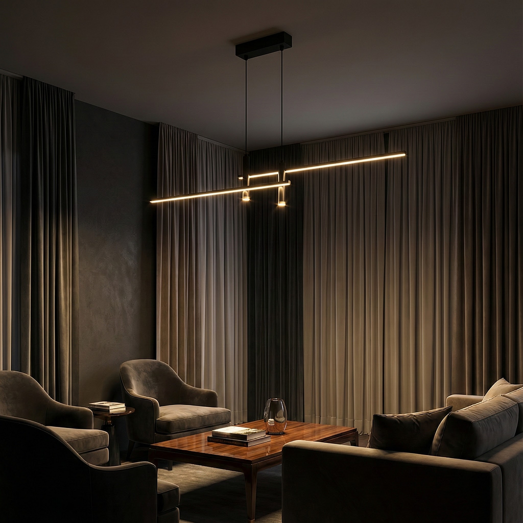 NovaGlow Linear Pendant Light For Modern Kitchen Decor In Stylish Spaces And Homes