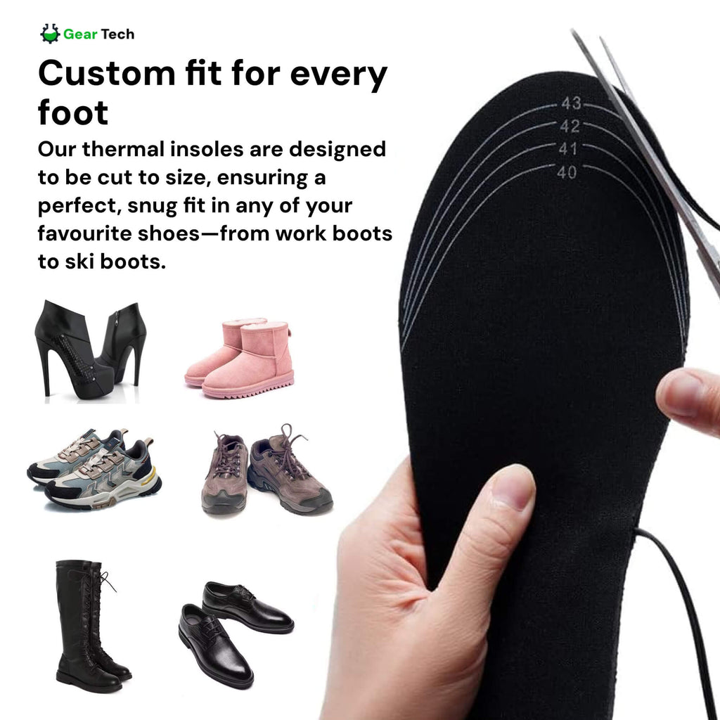 Rechargeable USB Heated Insoles For Work Shoes And Boots