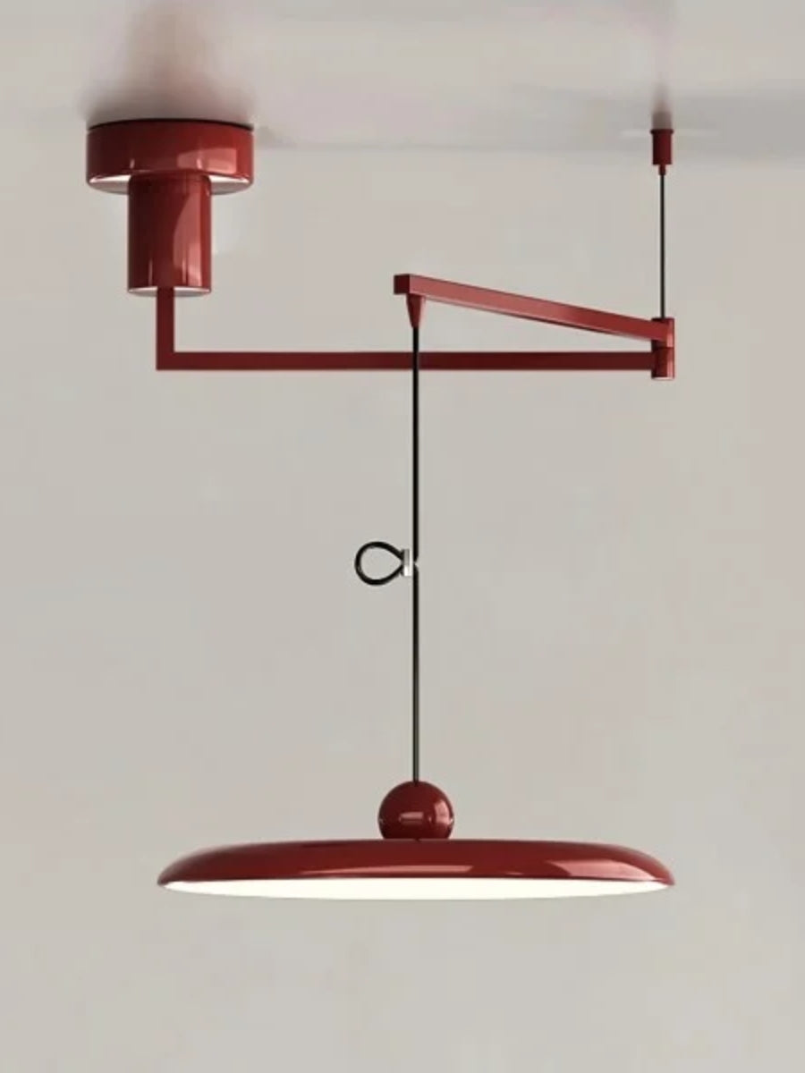 Adjustable Pendant Light With Swivel Arm In Minimalist Industrial Metal