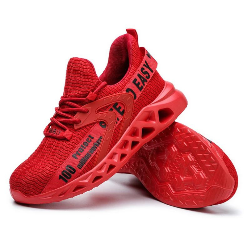 Breathable Flyknit Work Shoes With Steel Toe And Kevlar Sole