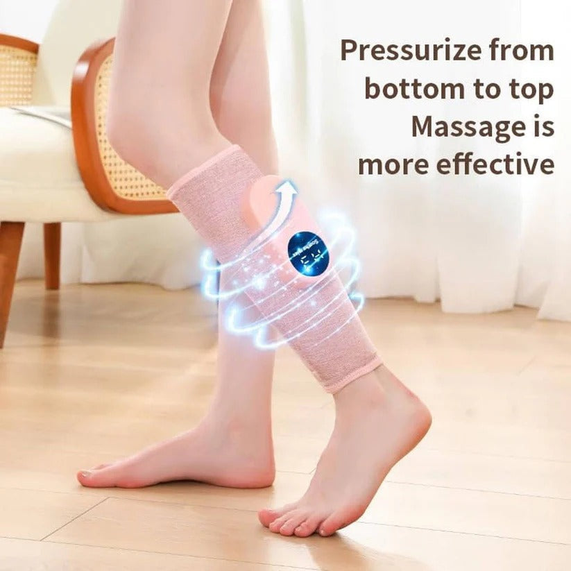 RelaxWrap trådløs kompressionsmassager — tilpasset varme og segmenterede luftkamre til lægge og underarme