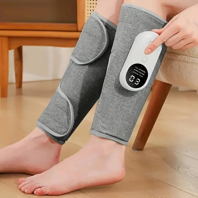 RelaxWrap trådløs kompressionsmassager — tilpasset varme og segmenterede luftkamre til lægge og underarme