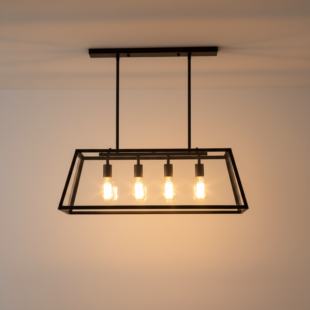 Astra Black Glass Pendant Light For Kitchen Sleek Industrial Style Ceiling Fixture