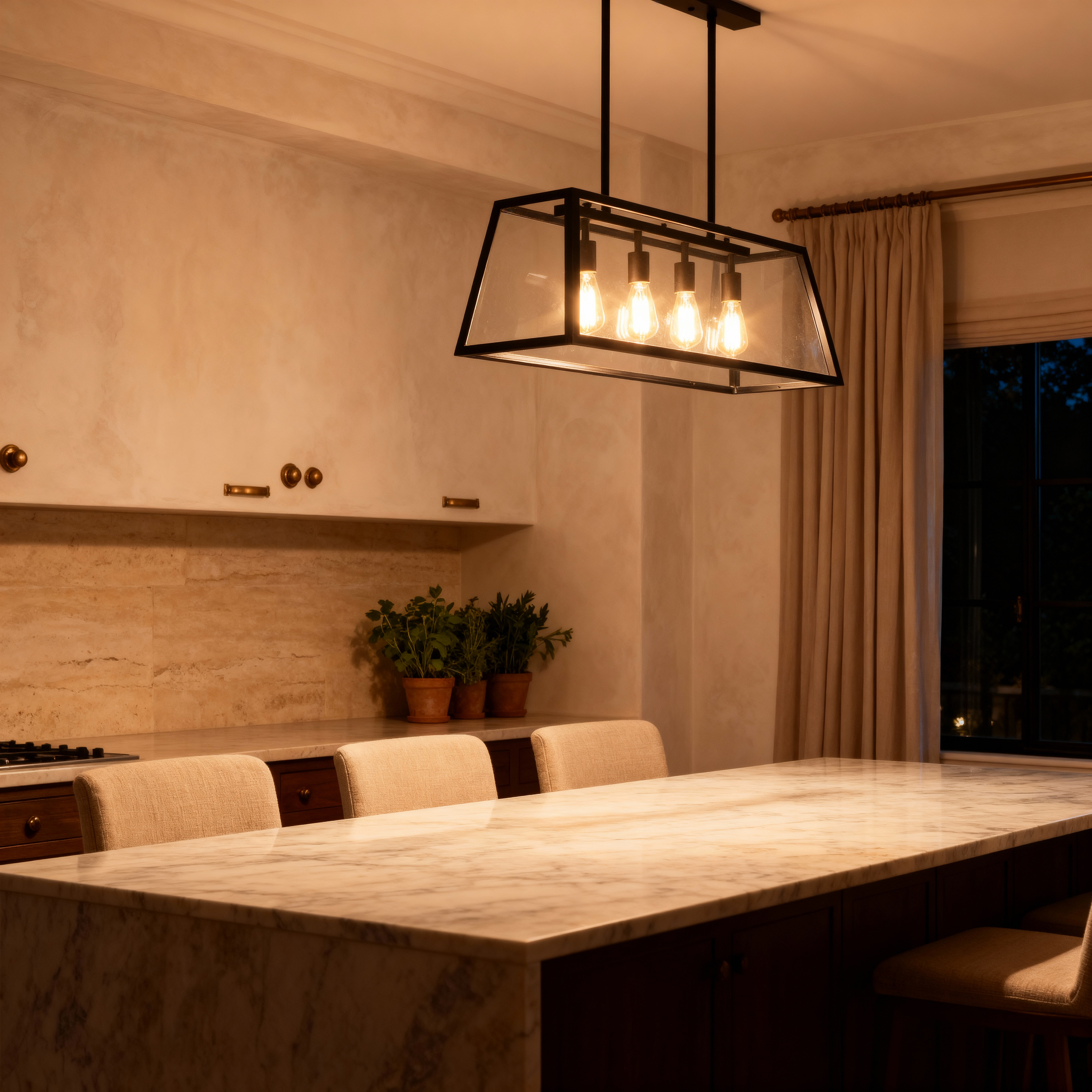 Astra Black Glass Pendant Light For Kitchen Sleek Industrial Style Ceiling Fixture