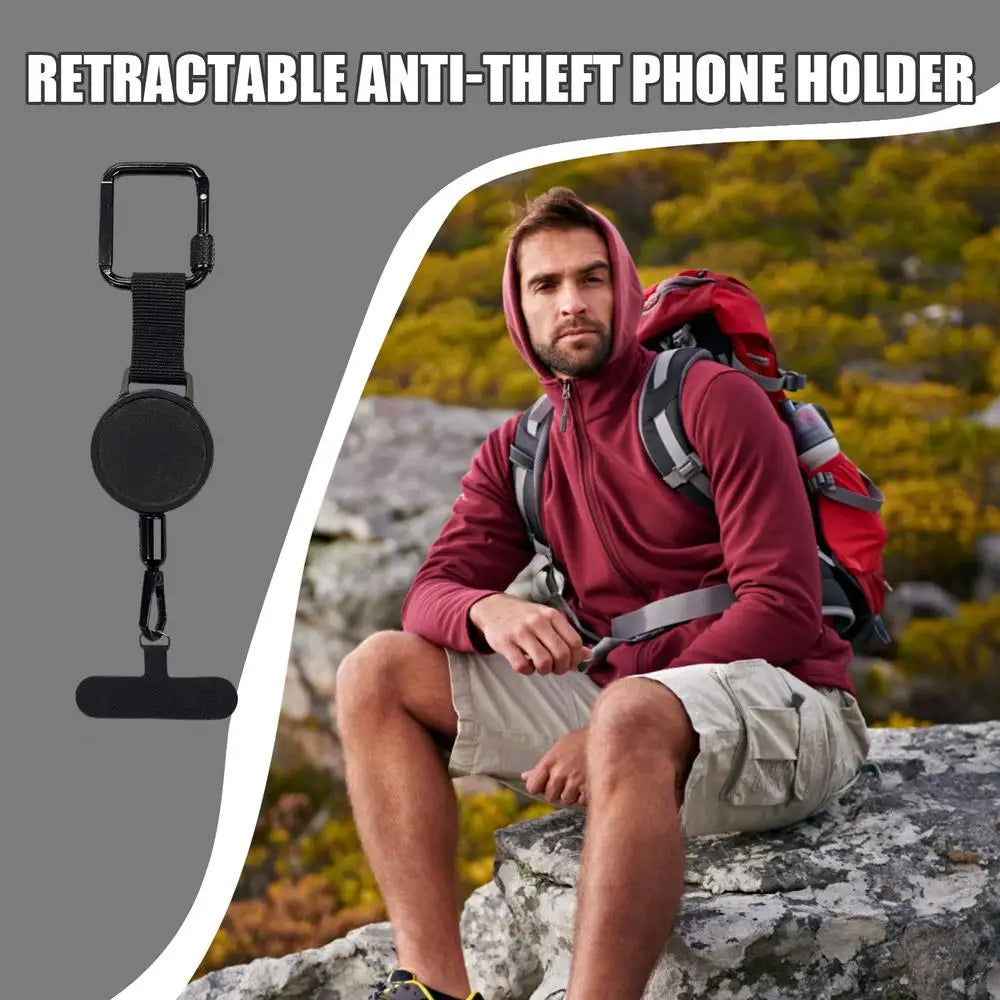 Extendable Phone Holder — Retractable Belt Clip & Anti Theft Design