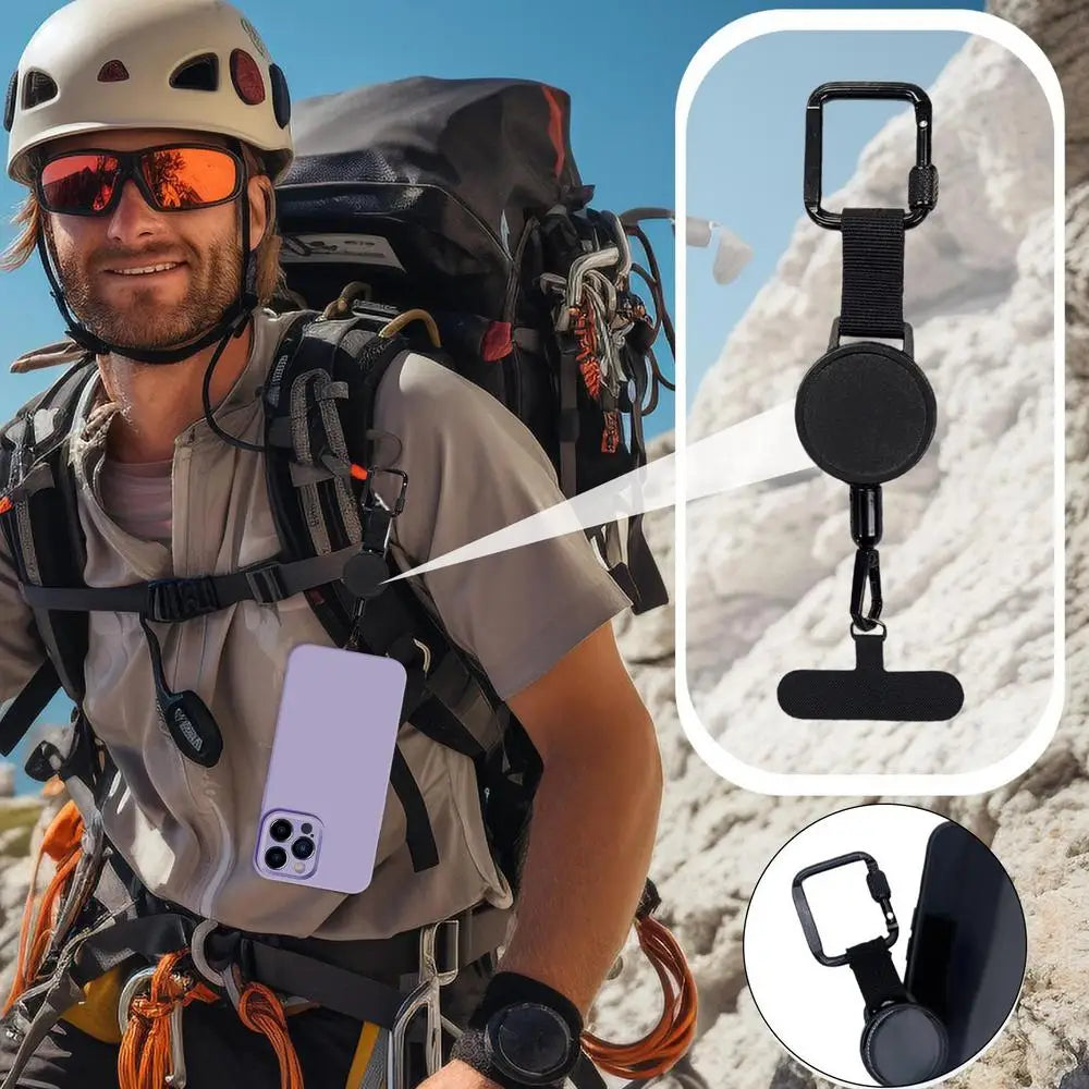 Extendable Phone Holder — Retractable Belt Clip & Anti Theft Design
