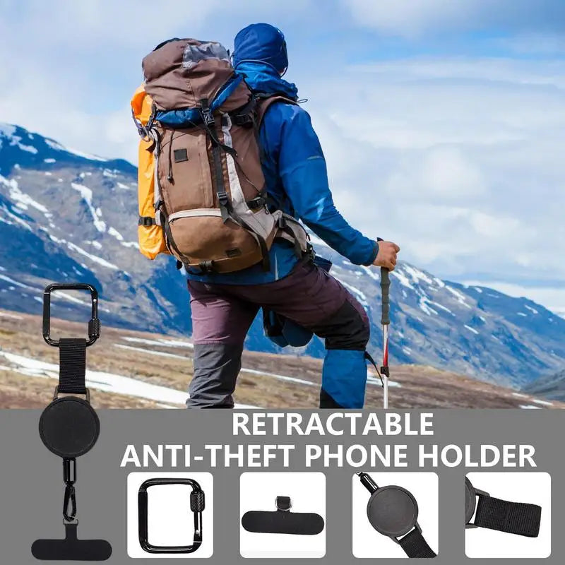 Extendable Phone Holder — Retractable Belt Clip & Anti Theft Design