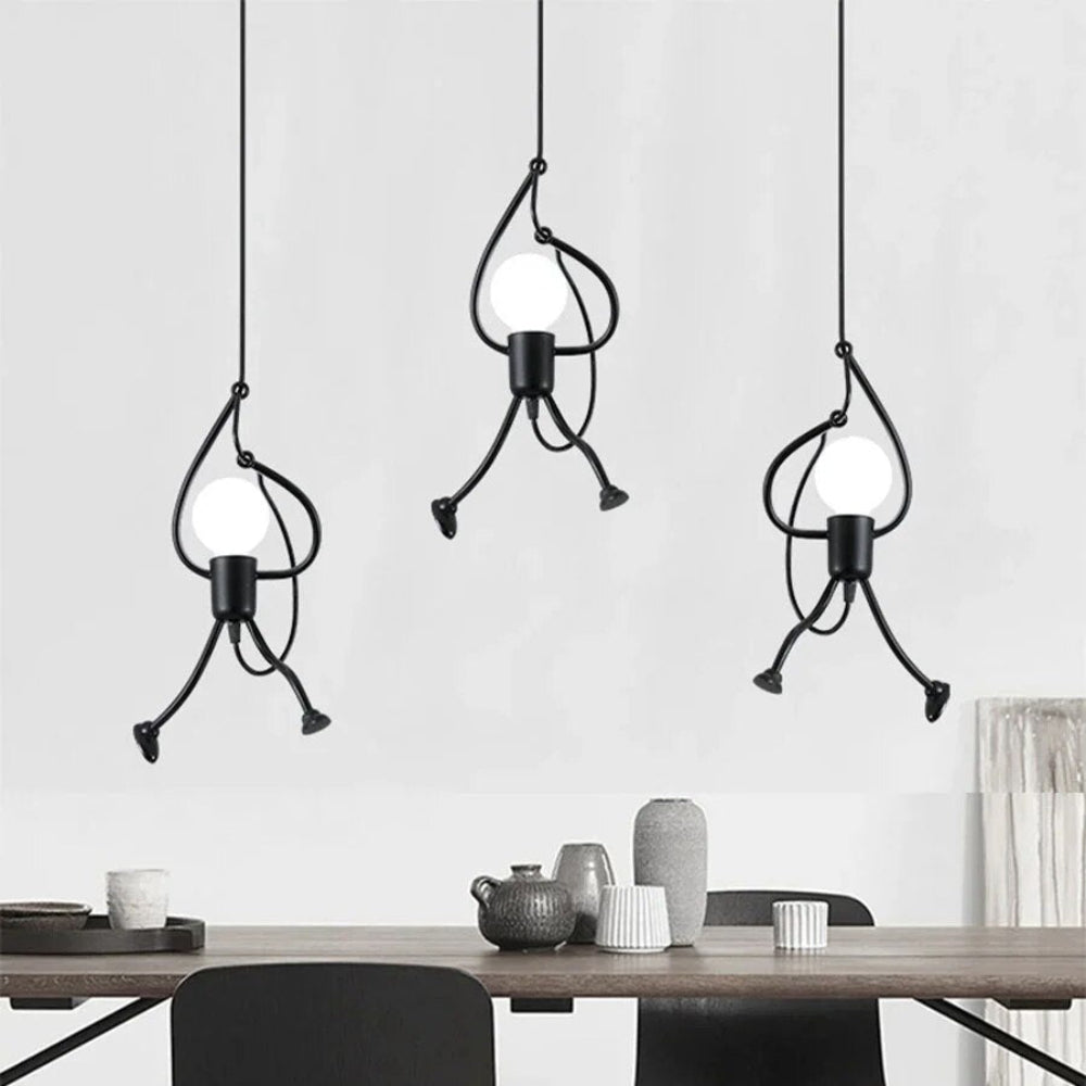 Nastavitelný hnědý závěsný stropní lustr s vintage kovovým designem do obývacího pokoje