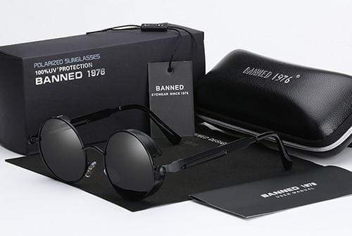 Runde Steampunk-Sonnenbrille - Polarisierte Gläser, Vintage-Stil