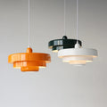 Aureli Tiered Pendant Lamp With Bold Orange White And Forest Green Accents For Modern Living Spaces