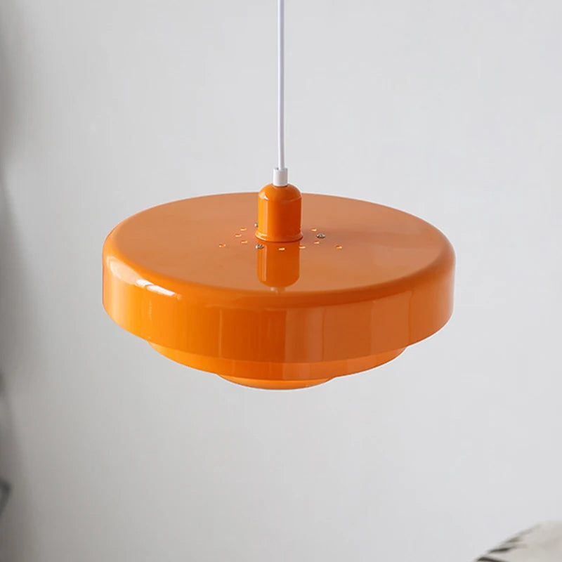 Aureli Tiered Pendant Lamp With Bold Orange White And Forest Green Accents For Modern Living Spaces