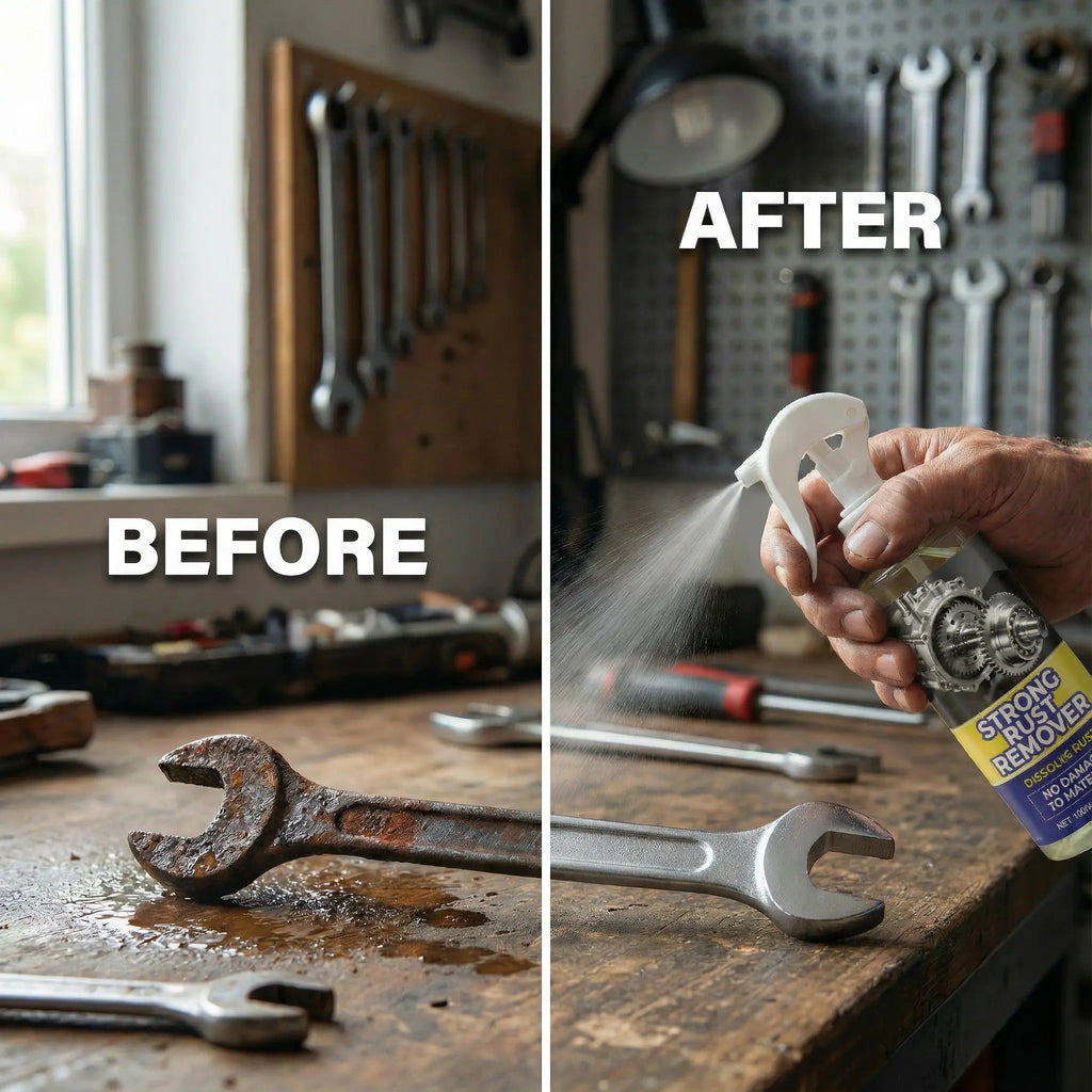 Szybko działający spray do usuwania rdzy — bez szorowania