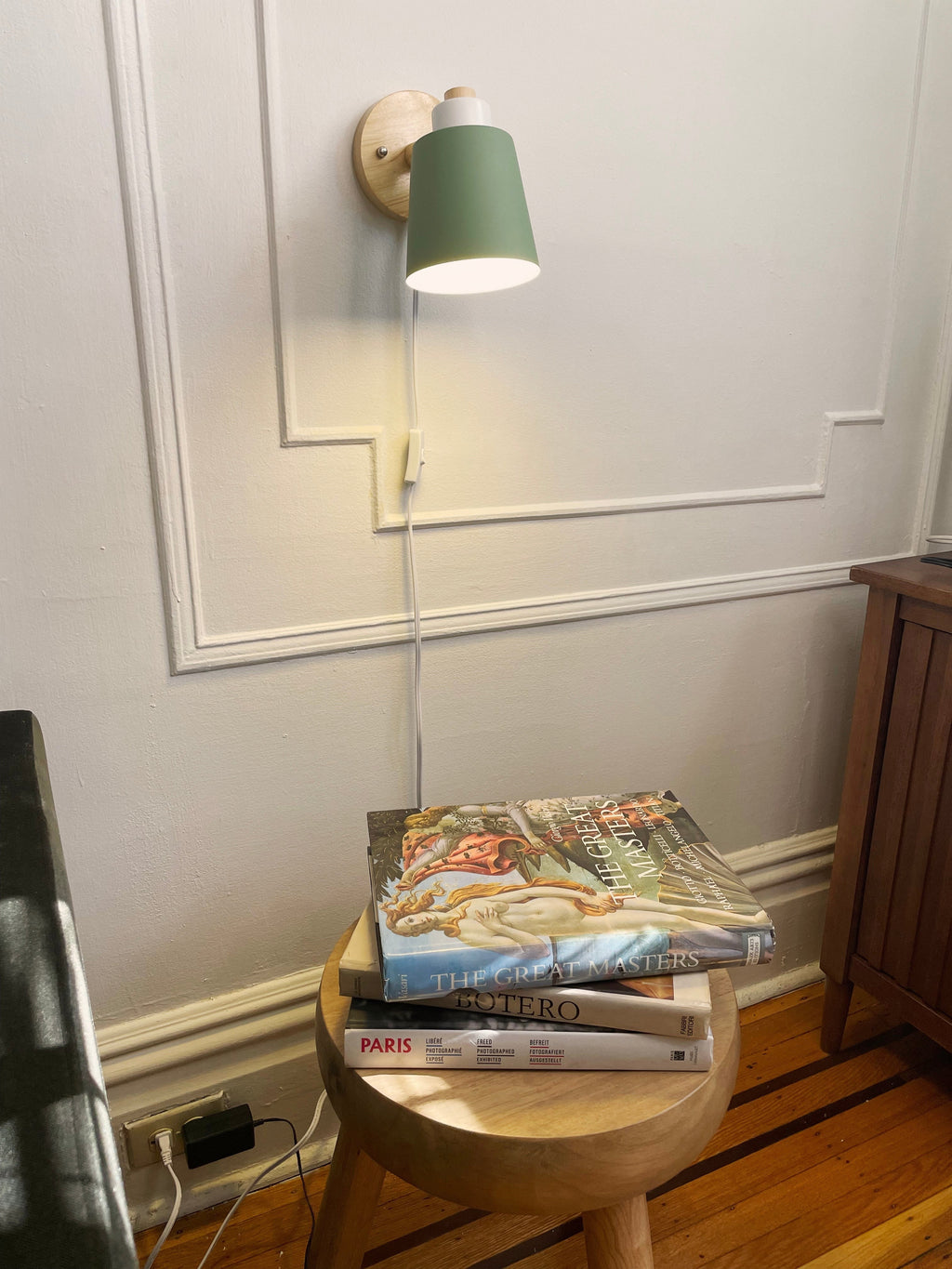 Rotatable Wall Lamp With Wood And Metal, E27 Reading Light, Scandinavian Style