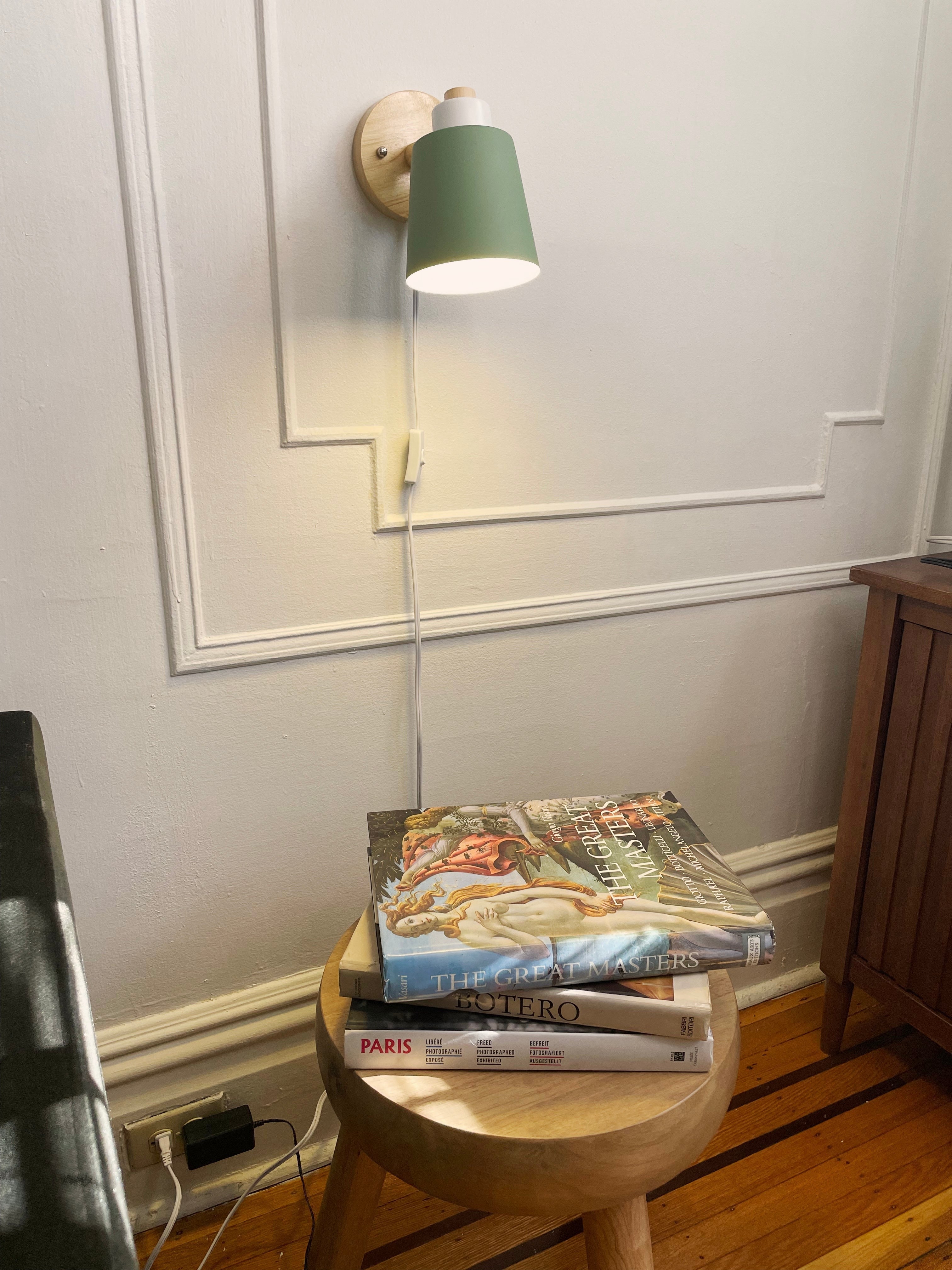 Rotatable Wall Lamp With Wood And Metal, E27 Reading Light, Scandinavian Style