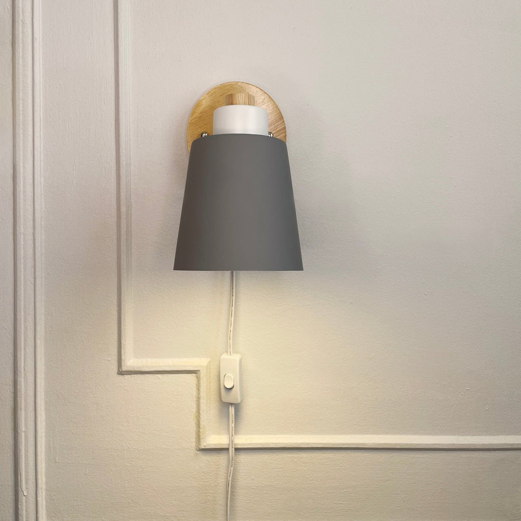Rotatable Wall Lamp With Wood And Metal, E27 Reading Light, Scandinavian Style