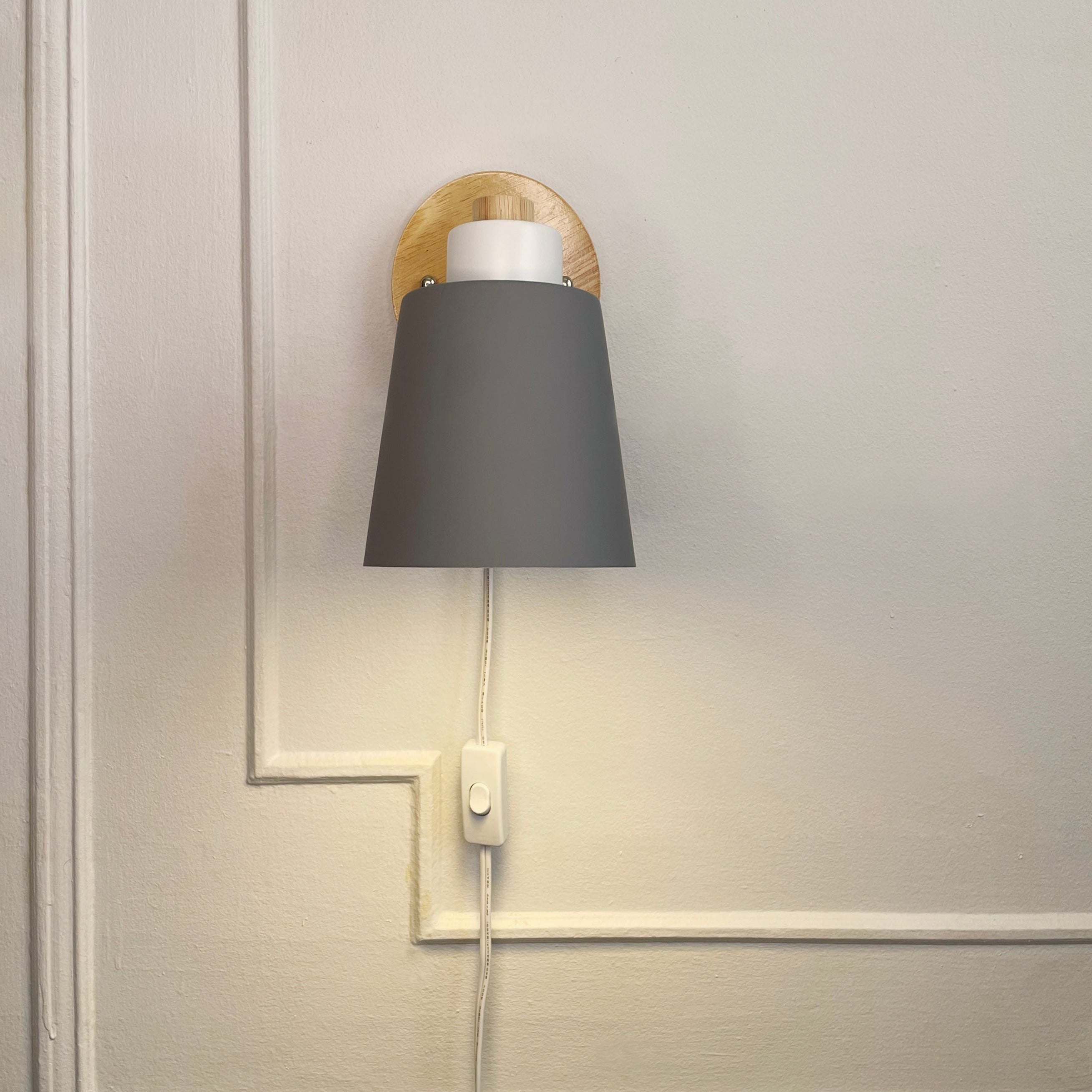 Rotatable Wall Lamp With Wood And Metal, E27 Reading Light, Scandinavian Style