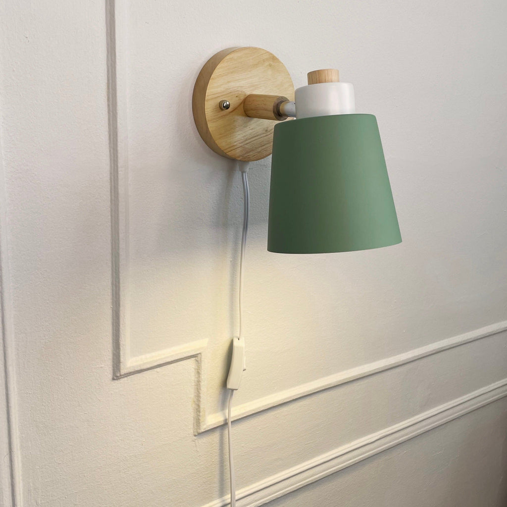 Rotatable Wall Lamp With Wood And Metal, E27 Reading Light, Scandinavian Style