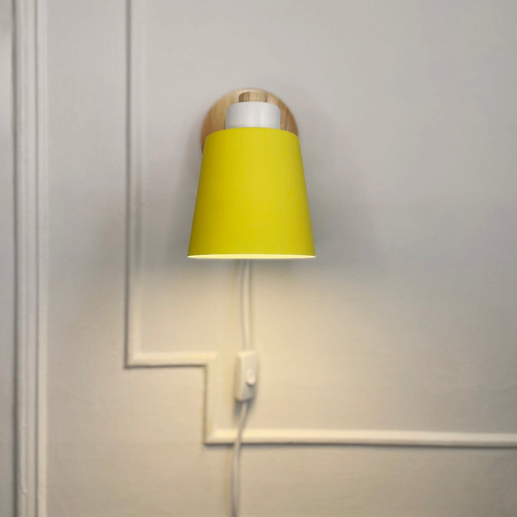 Rotatable Wall Lamp With Wood And Metal, E27 Reading Light, Scandinavian Style