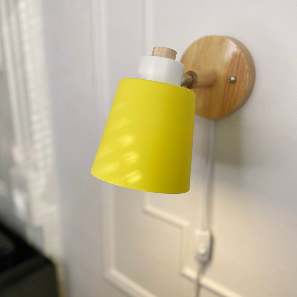 Rotatable Wall Lamp With Wood And Metal, E27 Reading Light, Scandinavian Style