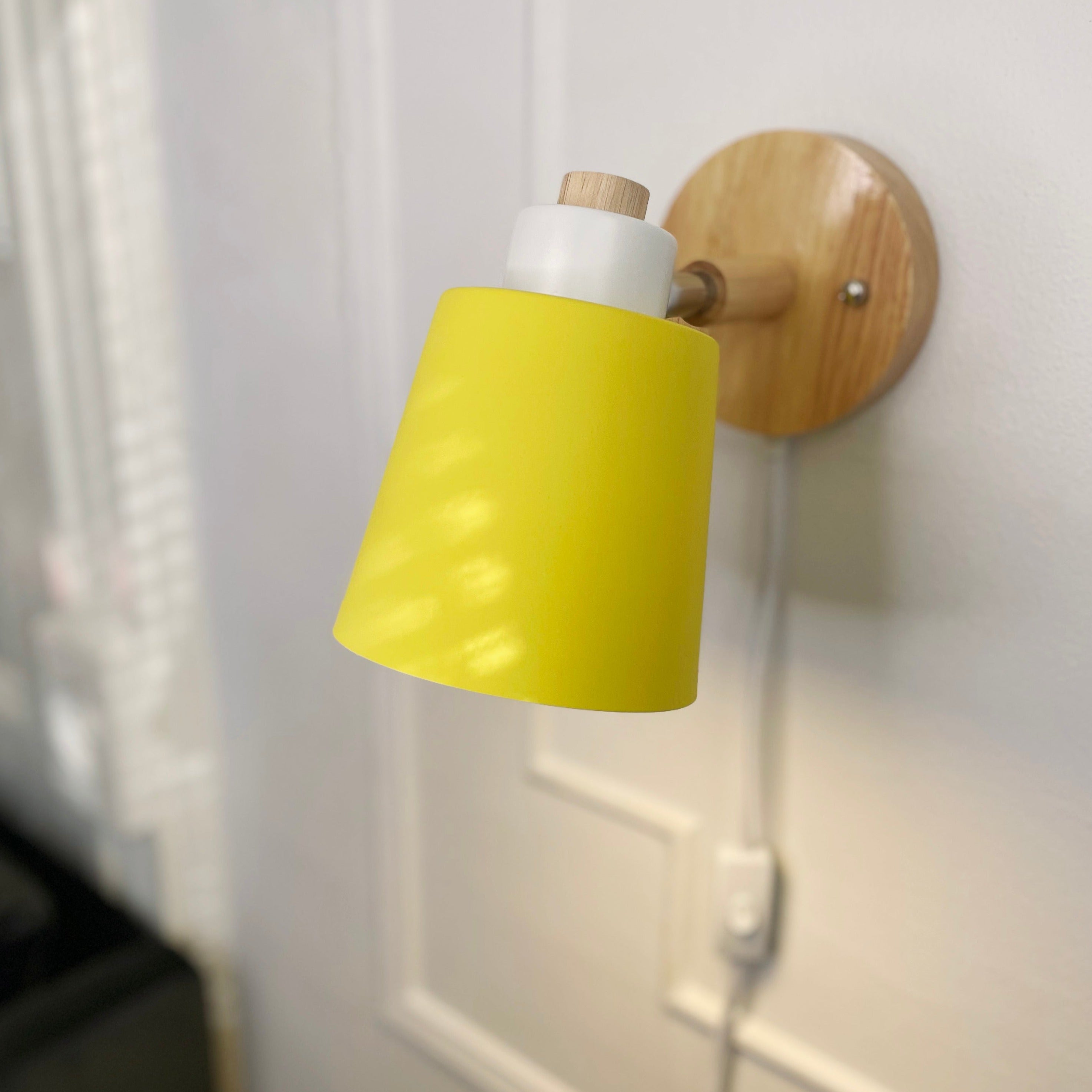 Rotatable Wall Lamp With Wood And Metal, E27 Reading Light, Scandinavian Style
