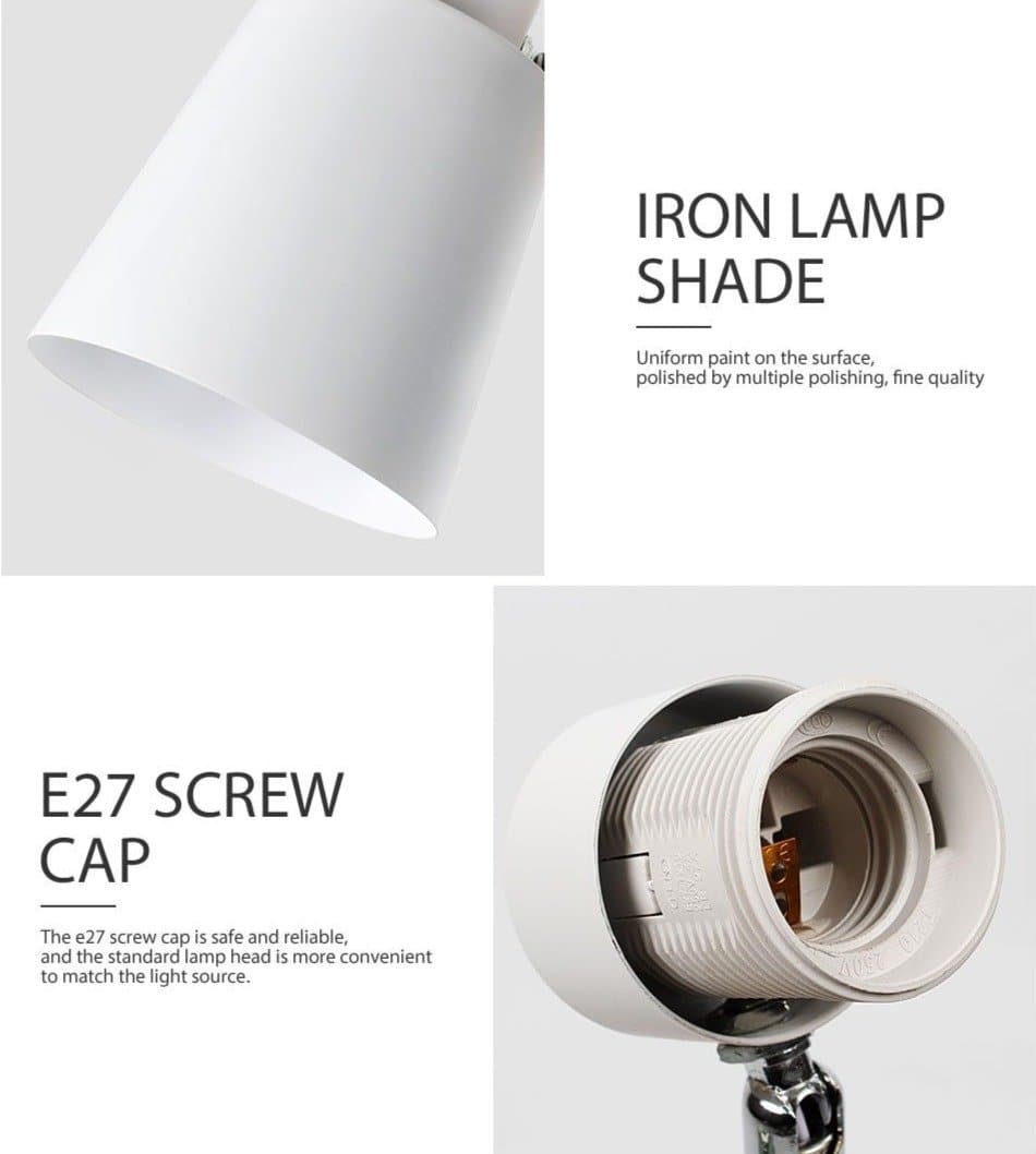 Rotatable Wall Lamp With Wood And Metal, E27 Reading Light, Scandinavian Style