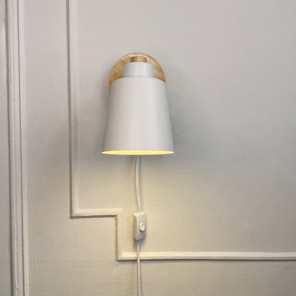 Rotatable Wall Lamp With Wood And Metal, E27 Reading Light, Scandinavian Style