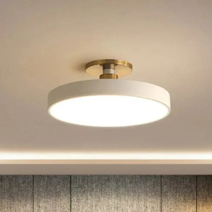 مصباح سقفي دائري LED بقطر 30 cm - تثبيت ملاصق من النحاس المصقول وتصميم نحيف