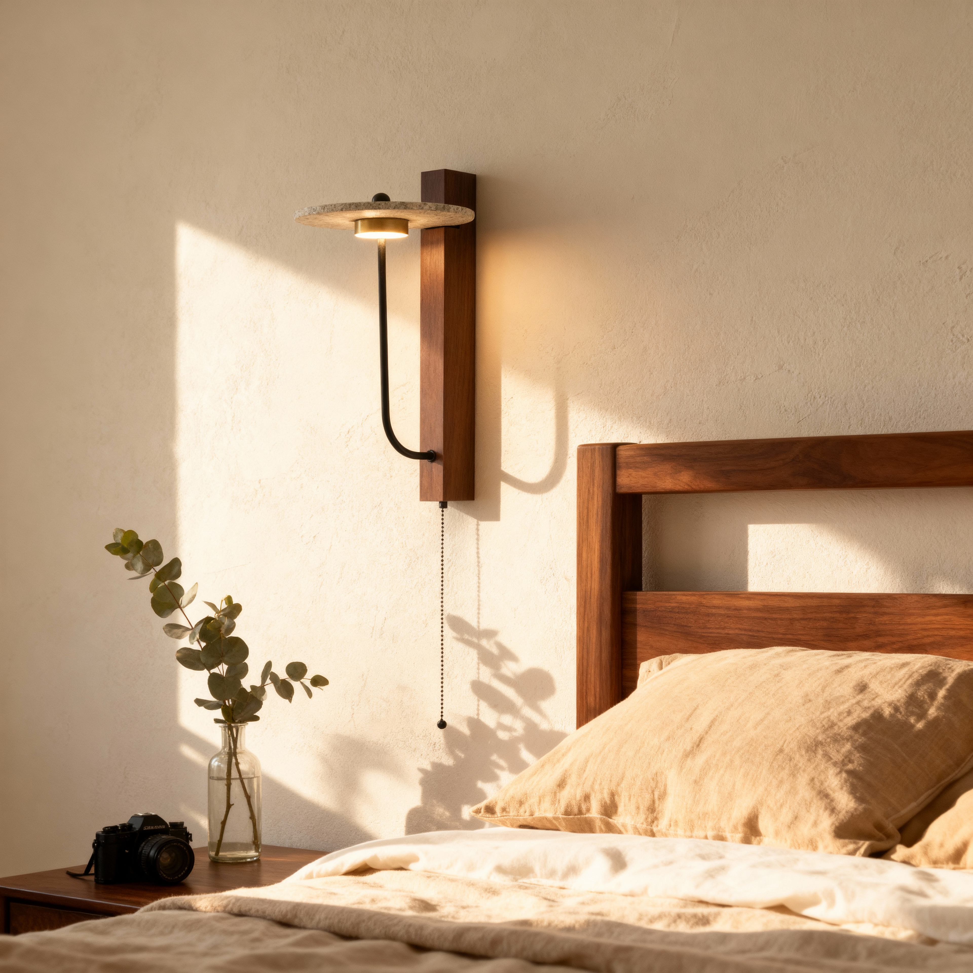 TerraLuma Natural Material Wall Sconce With Lighting For Cozy Ambience Home Decor