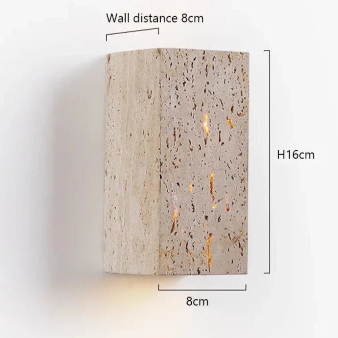 Aster LED Perforated Travertine Wall Sconce, Wall Mounted Lighting Fixture For Modern Interiors