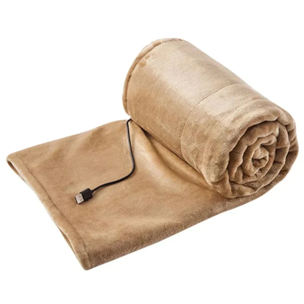 COZYTREK USB-uppvärmd filt — mjuk plyschdesign, 3 justerbara värmenivåer, kompakt storlek