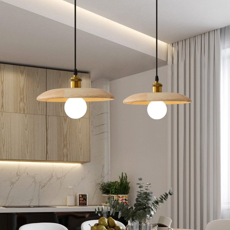 FjordLumen Pendant Light Nordic Oak With Warm Glow In Wood Design For Dining Rooms Elegant Modern