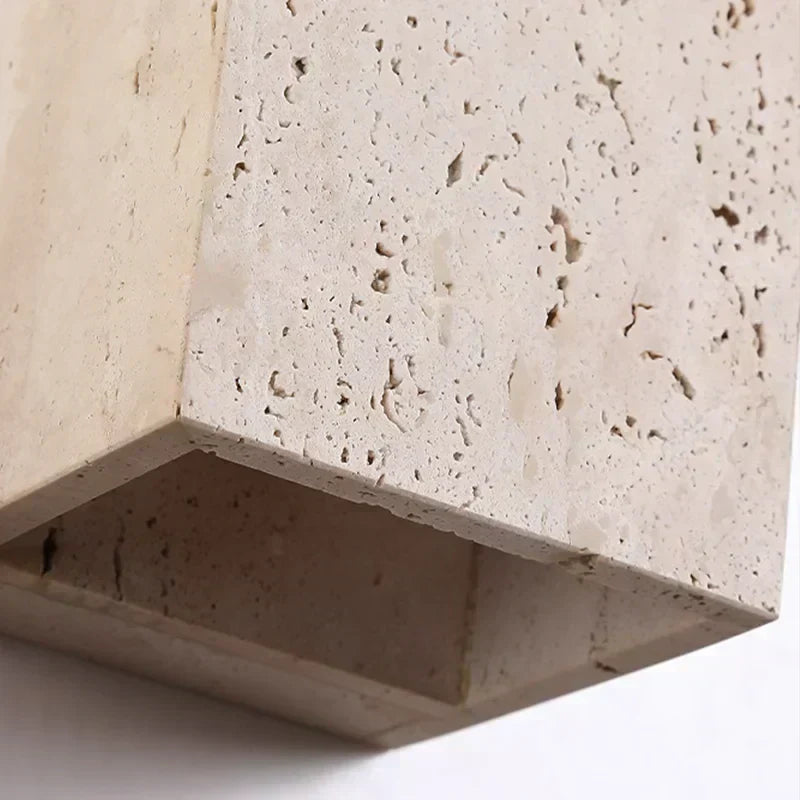 Aster LED Perforated Travertine Wall Sconce, Wall Mounted Lighting Fixture For Modern Interiors