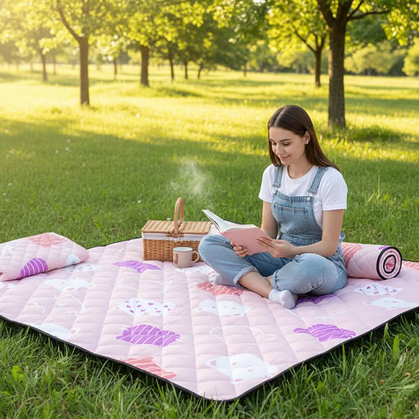 GRASSHAVEN Telo da picnic spesso per esterni — Comfort imbottito per campeggio e tenda