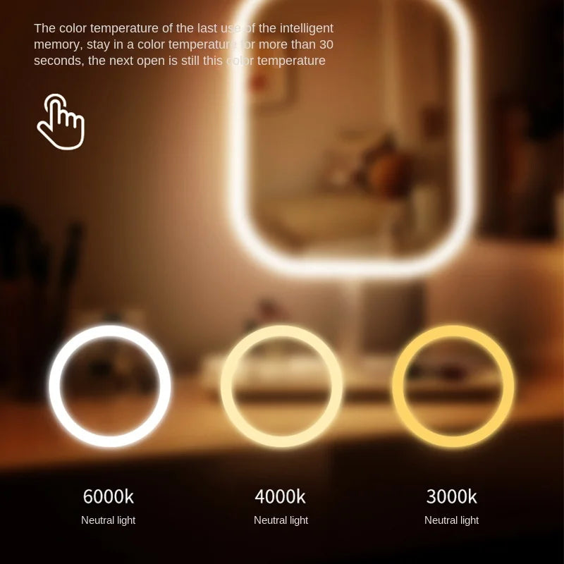 مرآة المكياج بيوتيك بإضاءة LED — 3 ألوان إضاءة قابلة للتعديل