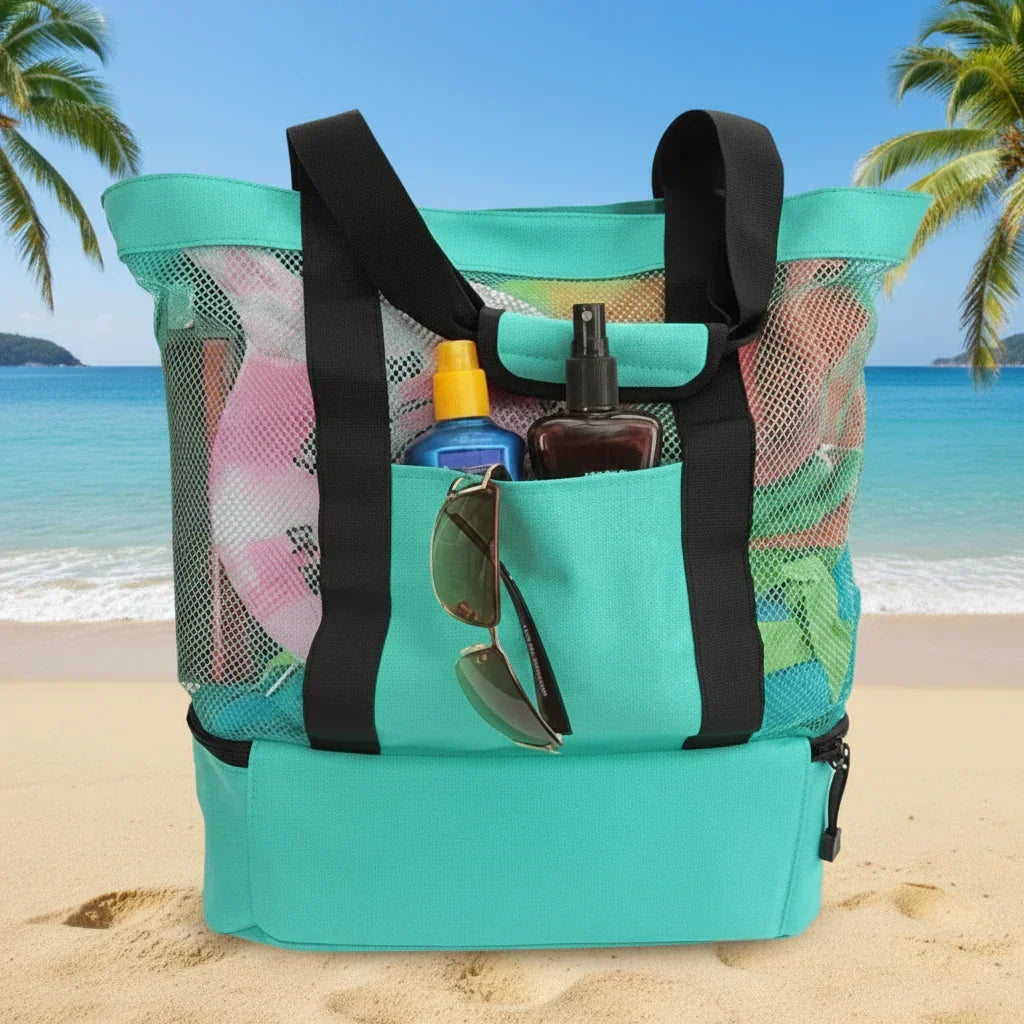 Sunwave Spacious Waterproof Tote — Stable Base and Open Mesh Design